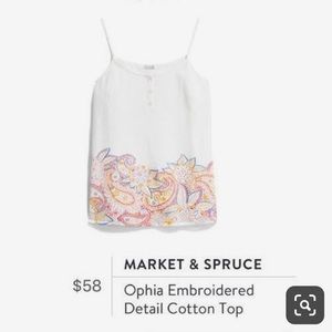 Market & Spruce Ophia Embroidery Detail Cotton Top